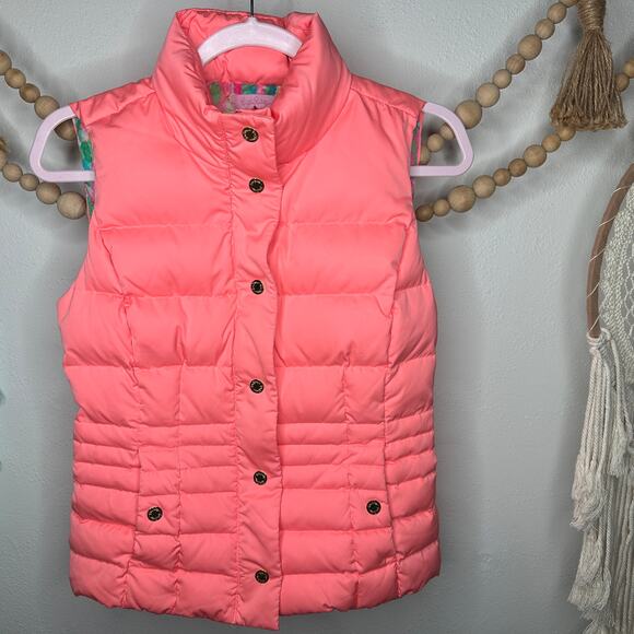 Lilly Pulitzer Isabella Down Quilted Pink Puffer Vest - Picture 1 of 6